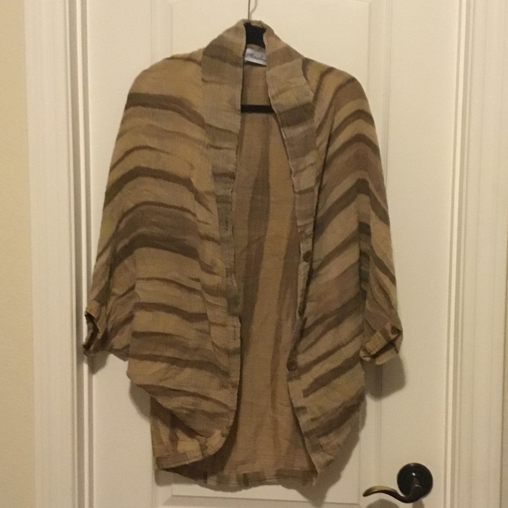 Machiko cotton cardigan brown natural pattern